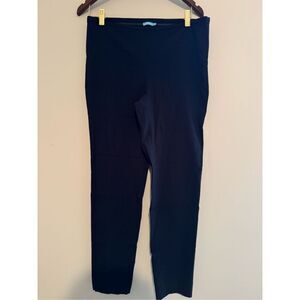 J MCLAUGHLIN Womens Sz 10 NavyBeige Side Zip Rayon Nylon Stretch Slim Pants Crop